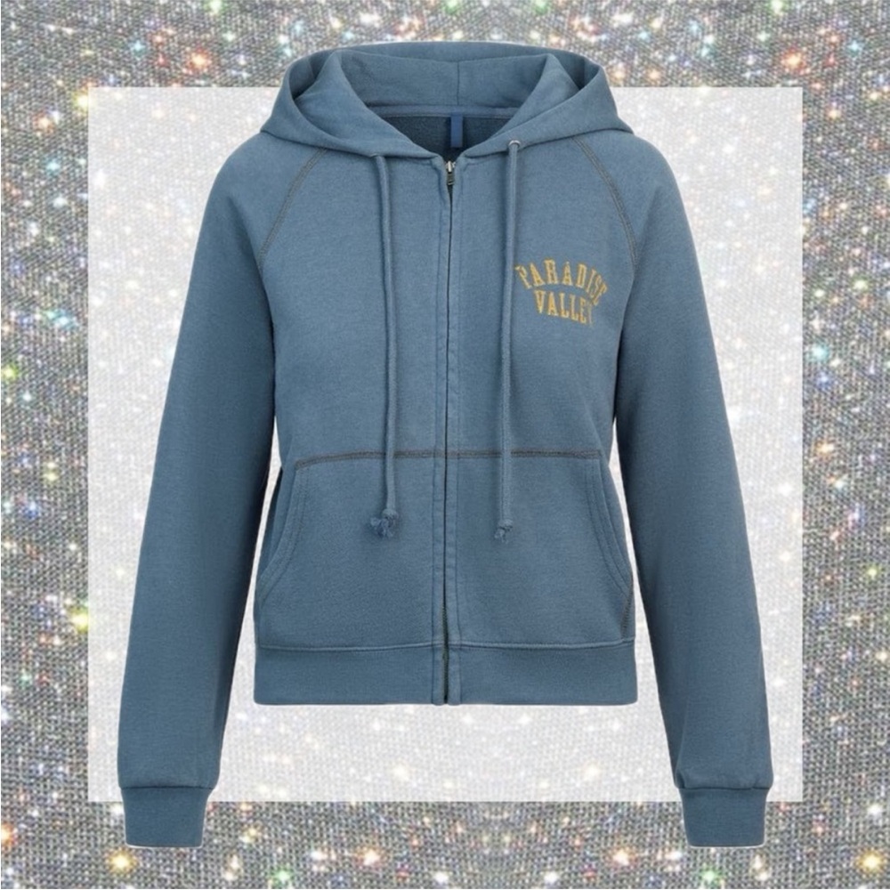 SKIMS Lightweight Fleece Zip Up Hoodie in Harbor size S NWT!